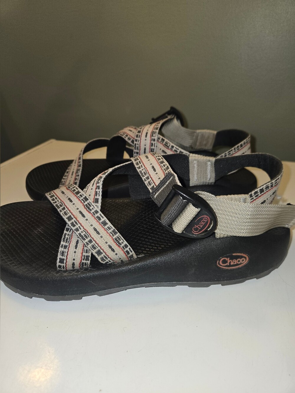 Chaco Women's Sandals with Black Footbed and Pattern Strap Size 9